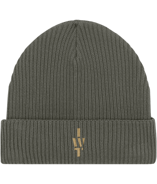 Khaki Green Fisherman Beanie | Embroidered IWT COLLECTION