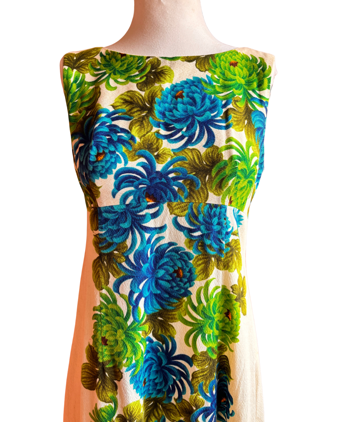 Vintage 1970s Ui-Maikai Hawaiian Floral Cotton Maxi Dress