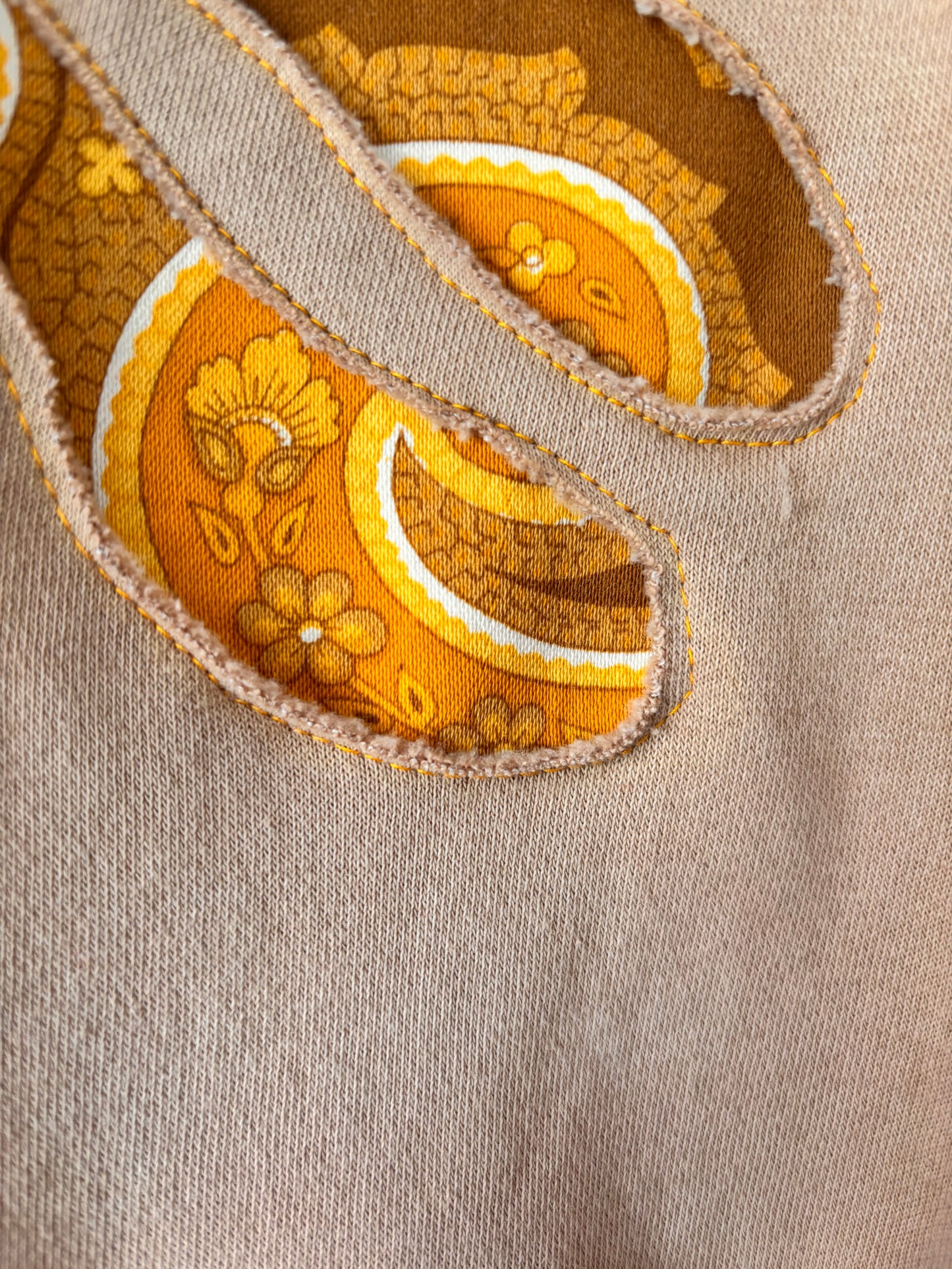 One-of-a-Kind Paisley Daisy Upcycled Hoodie | Size XS
