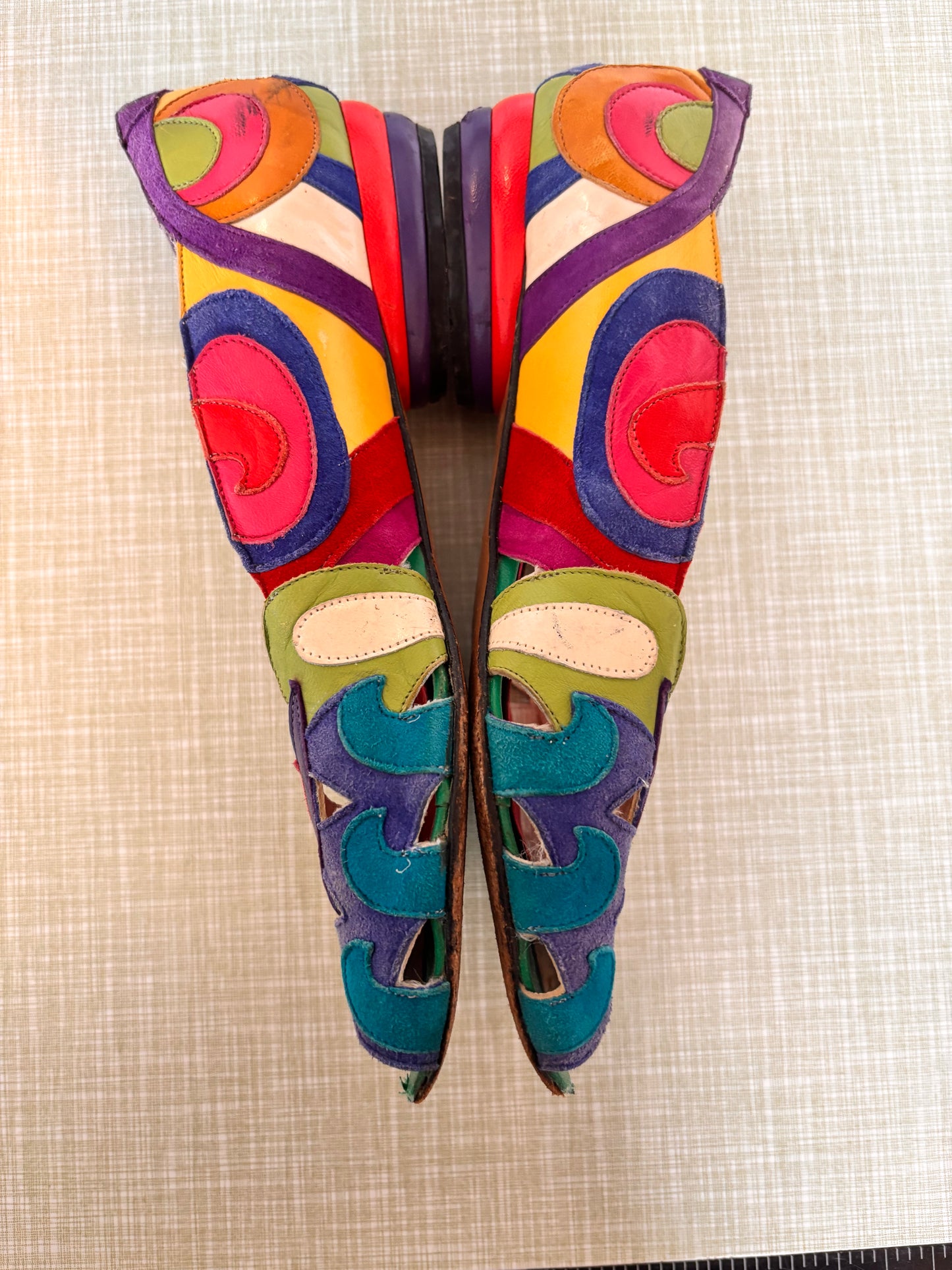 Vintage Beverley Feldman 1980s Leather/Suede Peeptoe Shoes