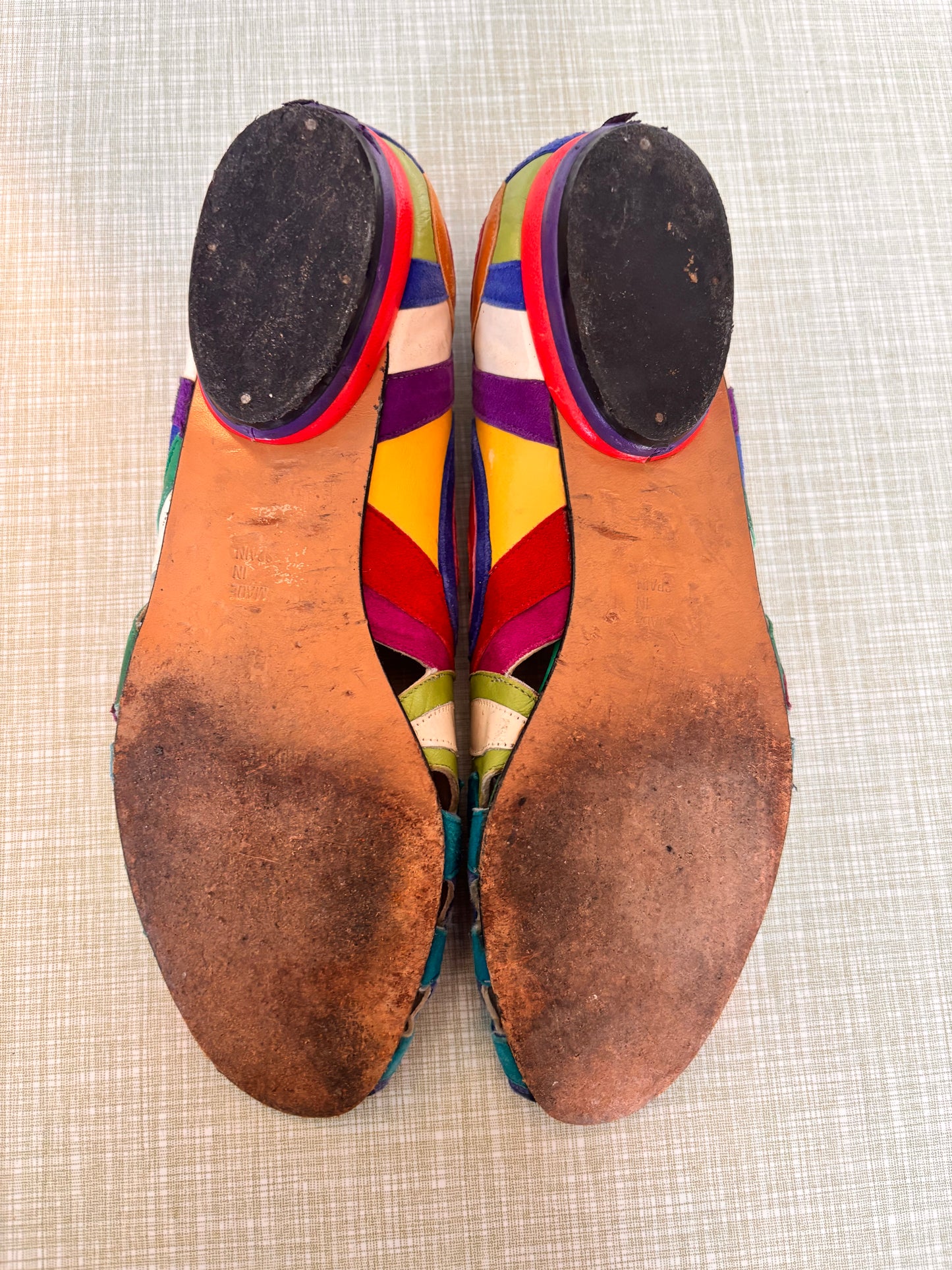 Vintage Beverley Feldman 1980s Leather/Suede Peeptoe Shoes