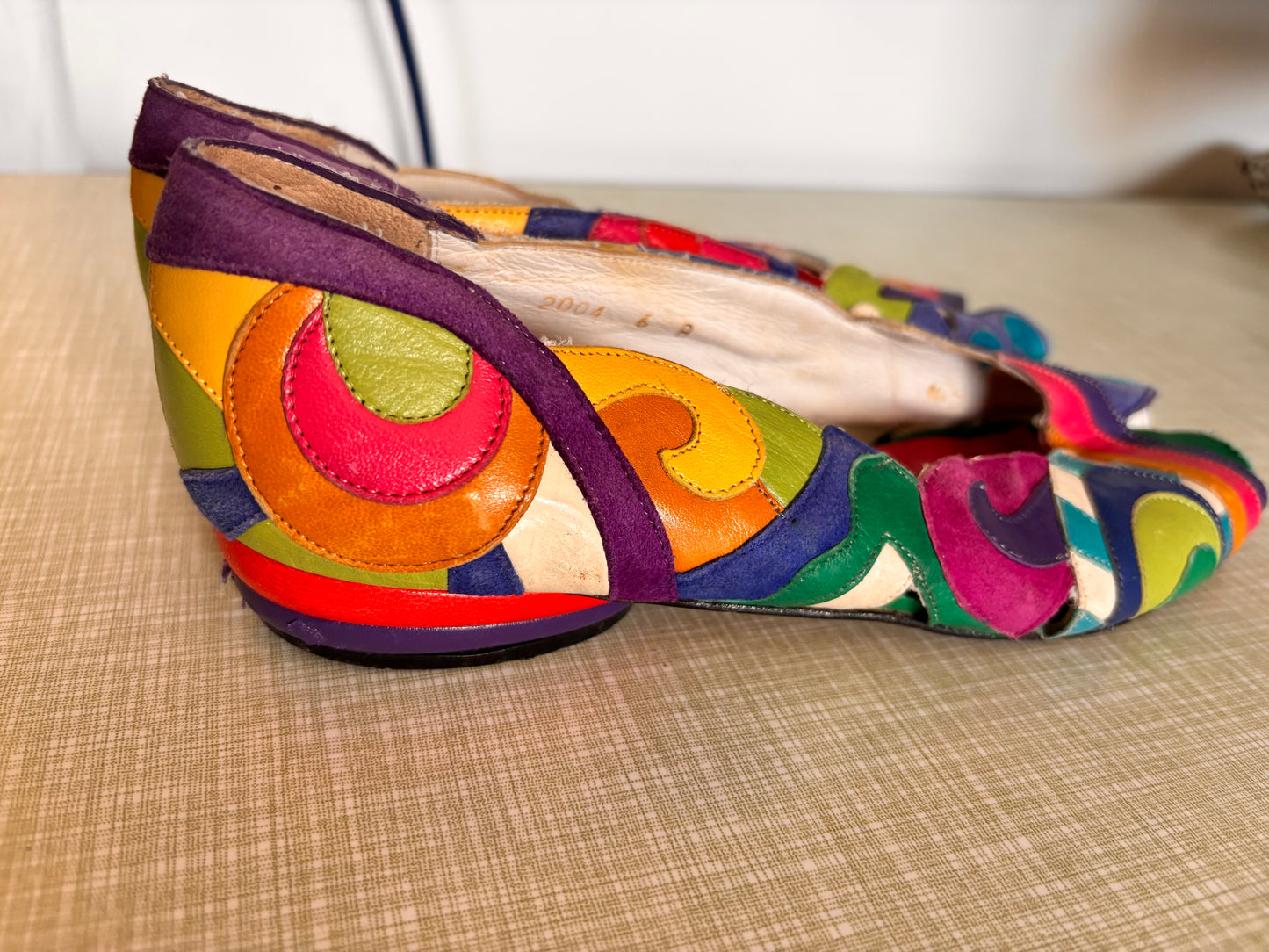Vintage Beverley Feldman 1980s Leather/Suede Peeptoe Shoes
