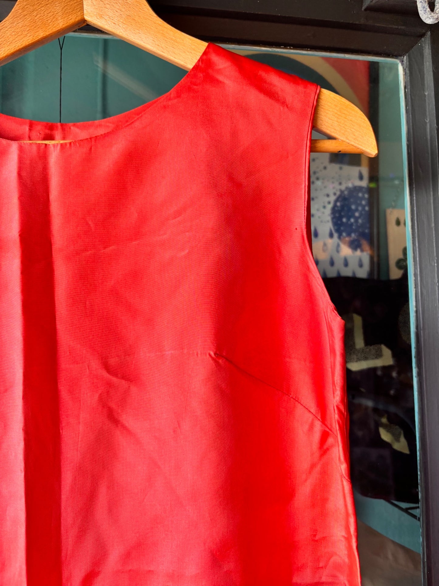 Vintage 1960s Red Fringe Flapper Dress