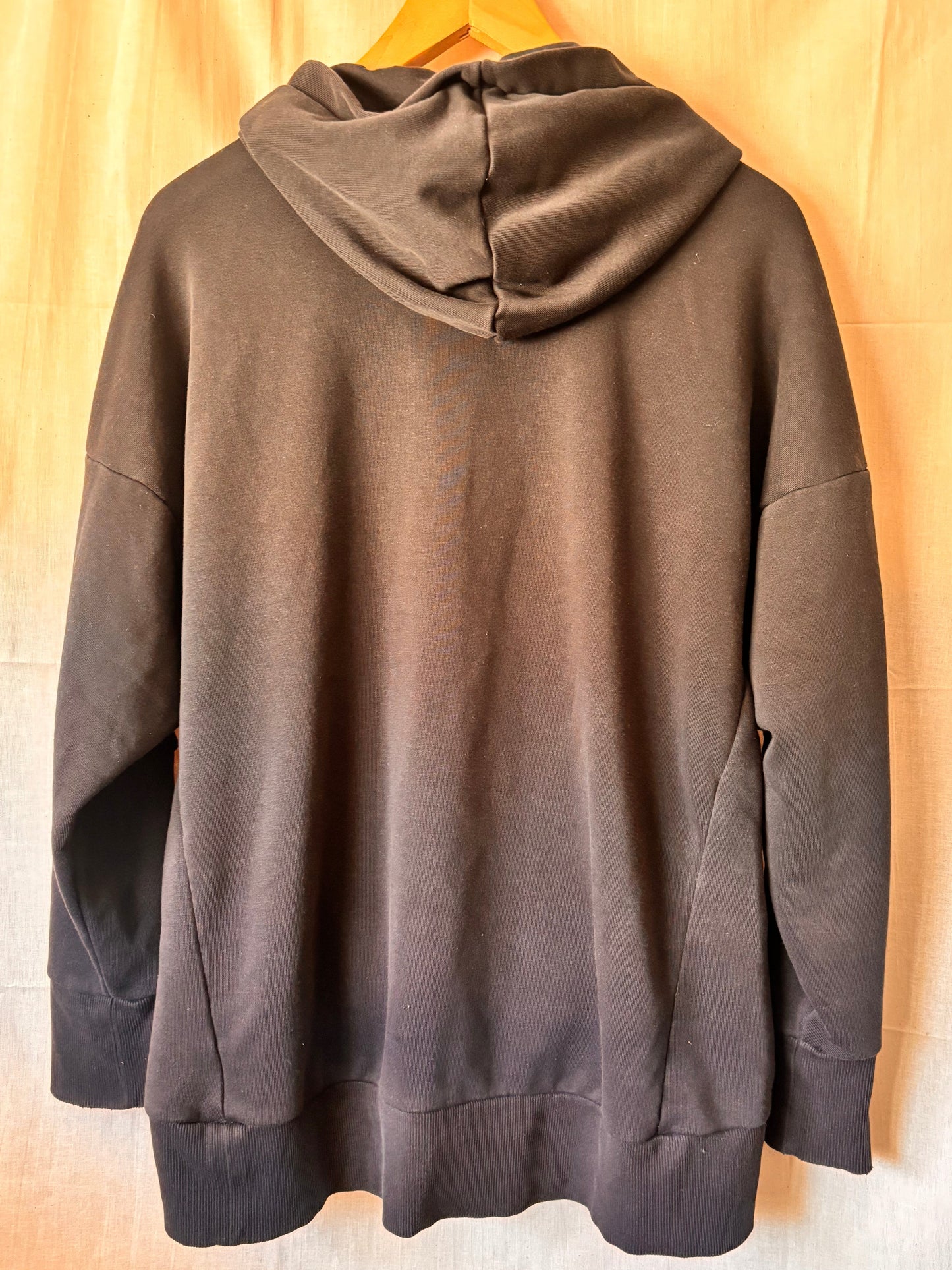 Upcycled Adidas Hoodie – One-of-a-Kind Reverse Applique | Size Large