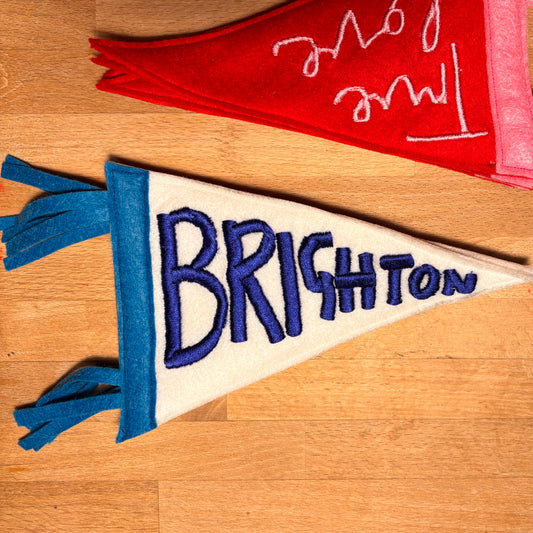 Brighton Embroidered Pennant Flag – Handmade Felt Banner