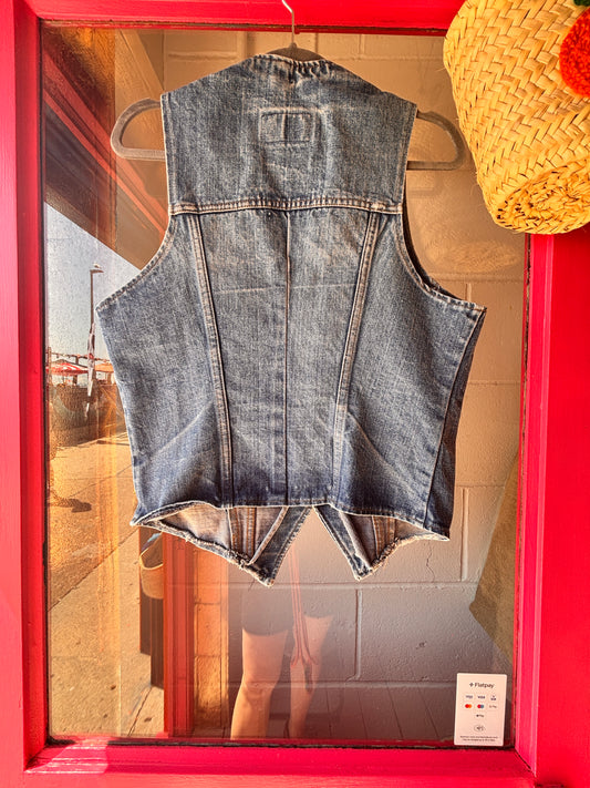 Vintage Levi’s Orange Tab Denim Waistcoat Vest – 70s/80s Light Wash