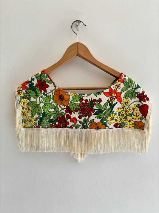 Back view of Vintage Liberty Print Fringe Western Style Collar - I'd Wear That