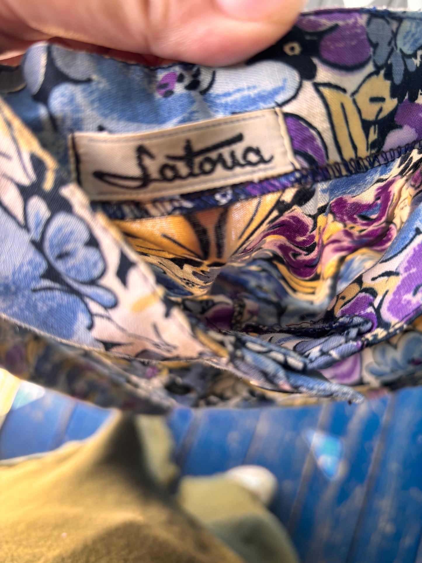 Vintage Satoua Strapless Floral Dress