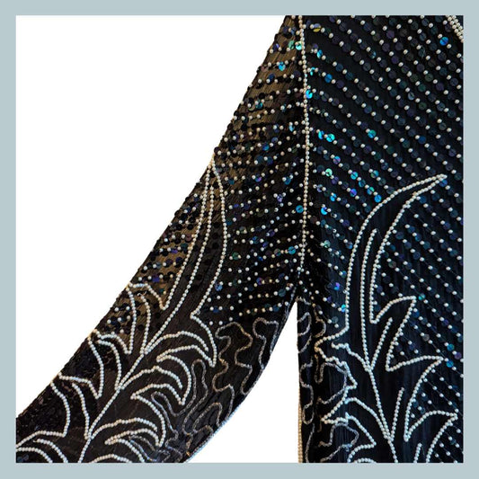 Vintage 1980s Sequin & Pearl Embellished Dress