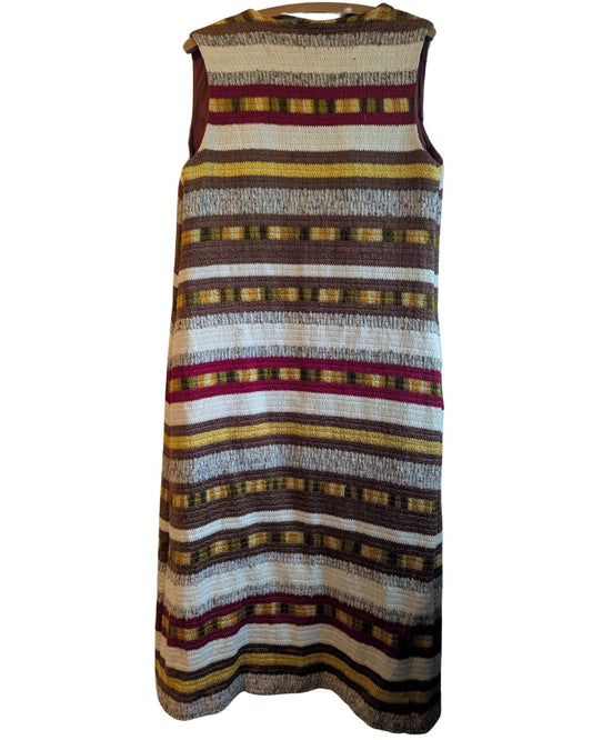 Vintage 1970s Knitted Sleeveless Duster