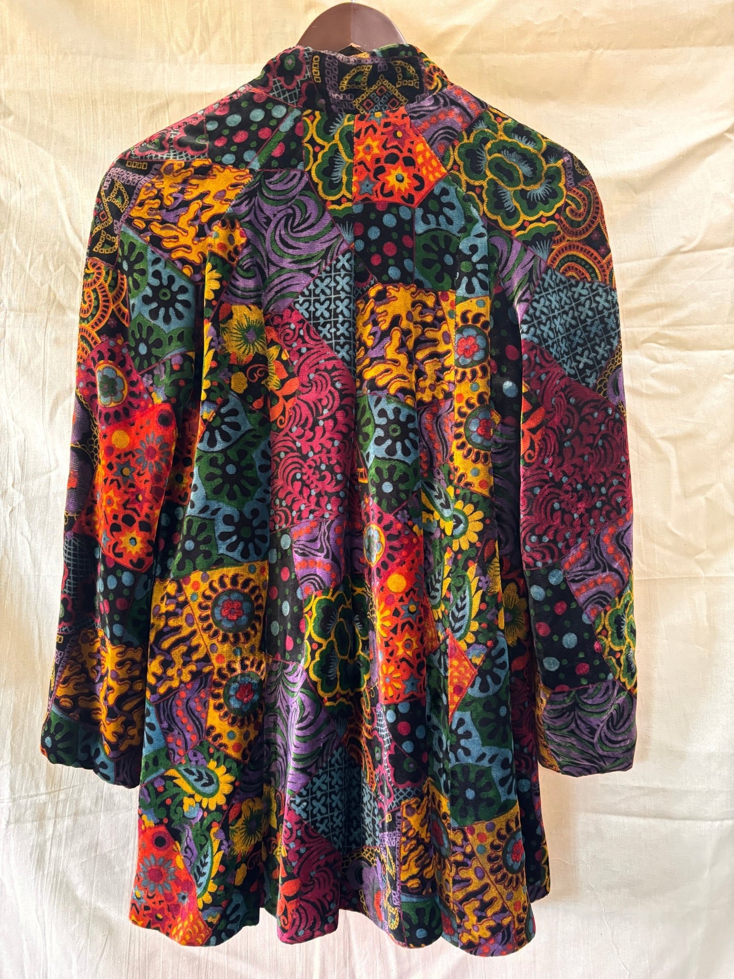 Caroline Charles Patchwork Velvet Swing Jacket - I'd Wear That
