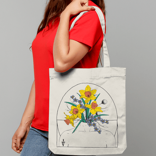 Head Full of Daffodils Charity Tote Bag - I'd Wear That