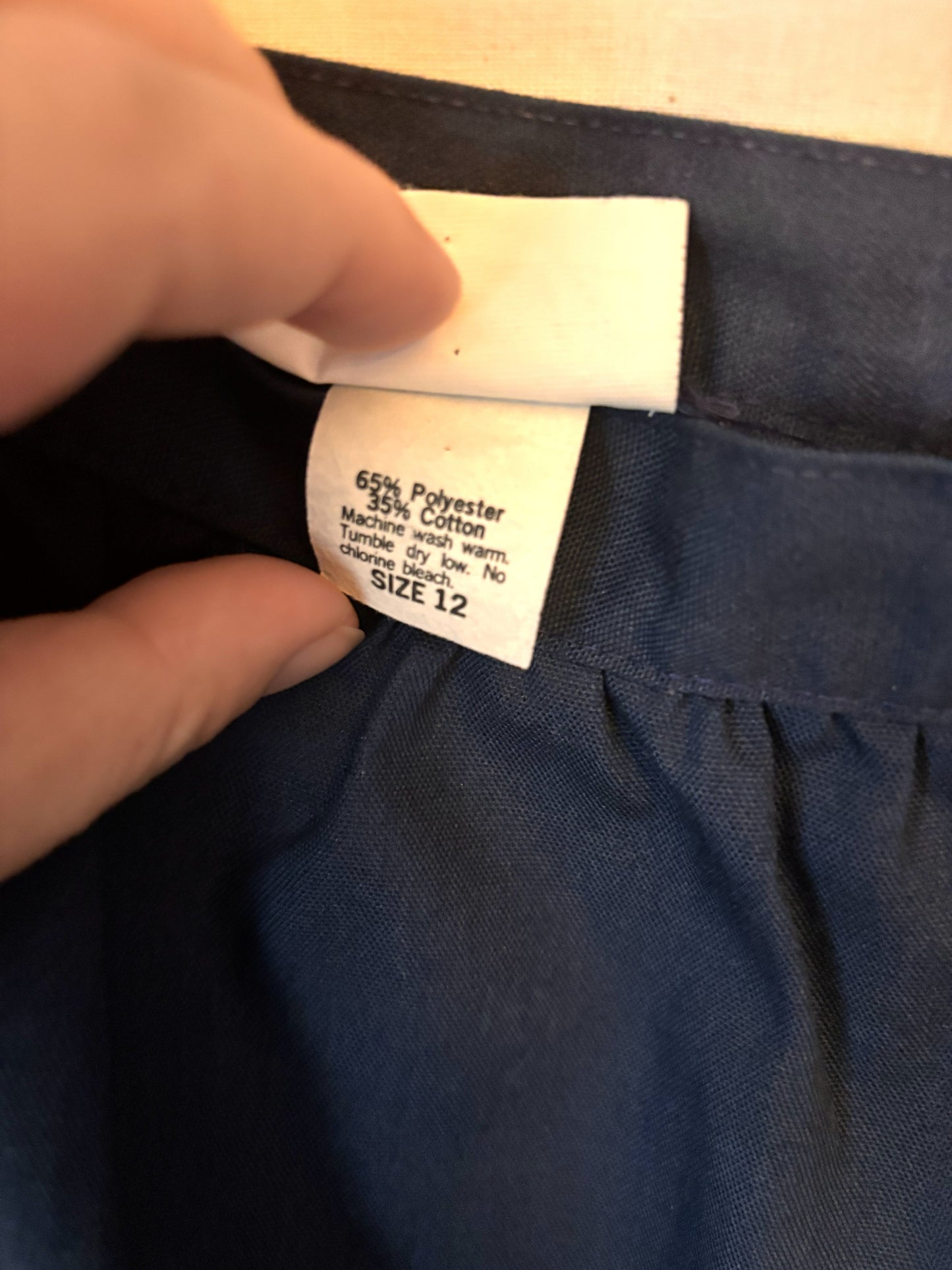 Vintage Navy Strawberry Appliqué Skirt – J. Estes (Size 12)