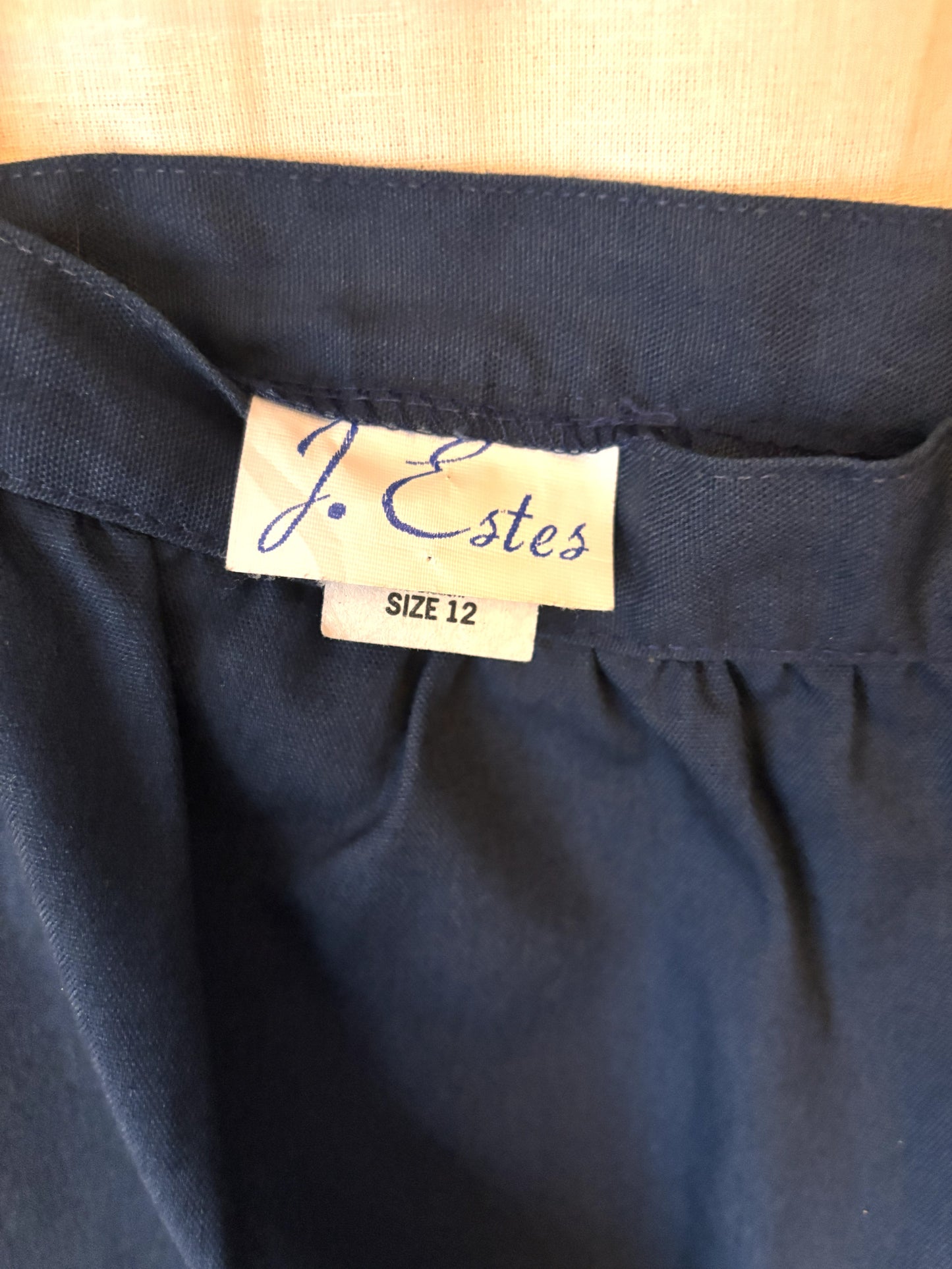 Vintage Navy Strawberry Appliqué Skirt – J. Estes (Size 12)