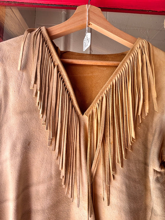 Vintage 1970s Handmade Fringed Chamois Leather Top - I'd Wear That