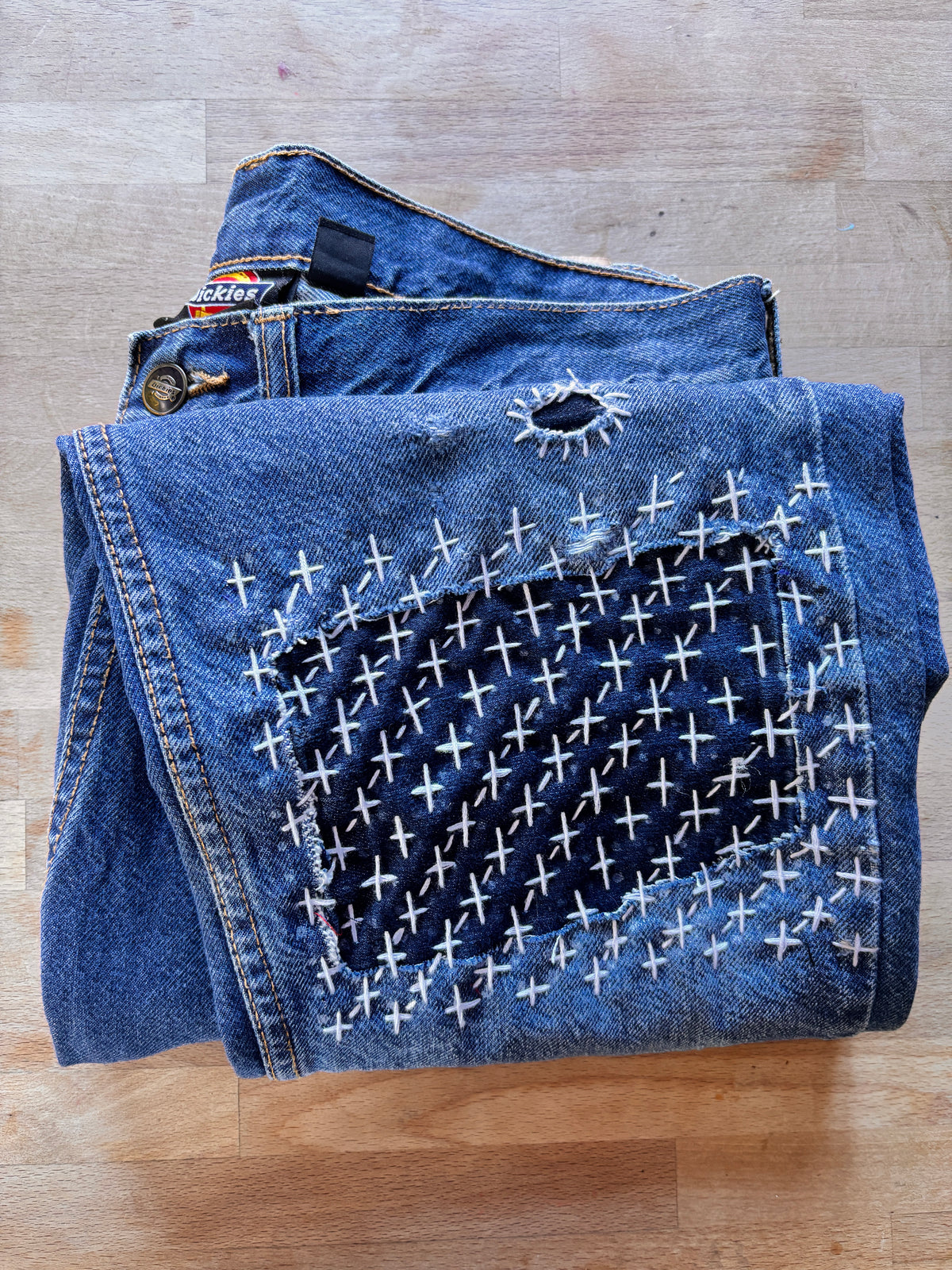 Dickies Sashiko Mended Jeans | One-of-a-Kind Reworked Denim