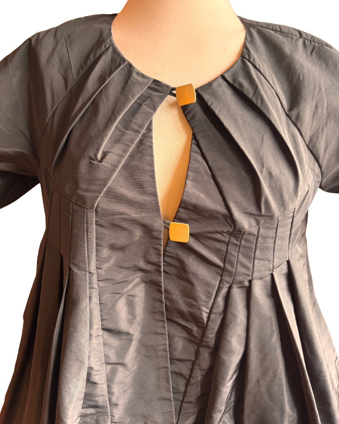 Bruuns Bazaar Black Pleated Peplum Blouse – Size 38