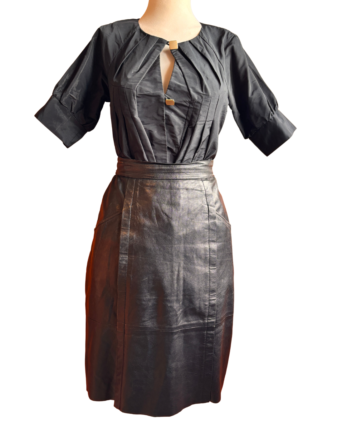 Bruuns Bazaar Black Pleated Peplum Blouse – Size 38