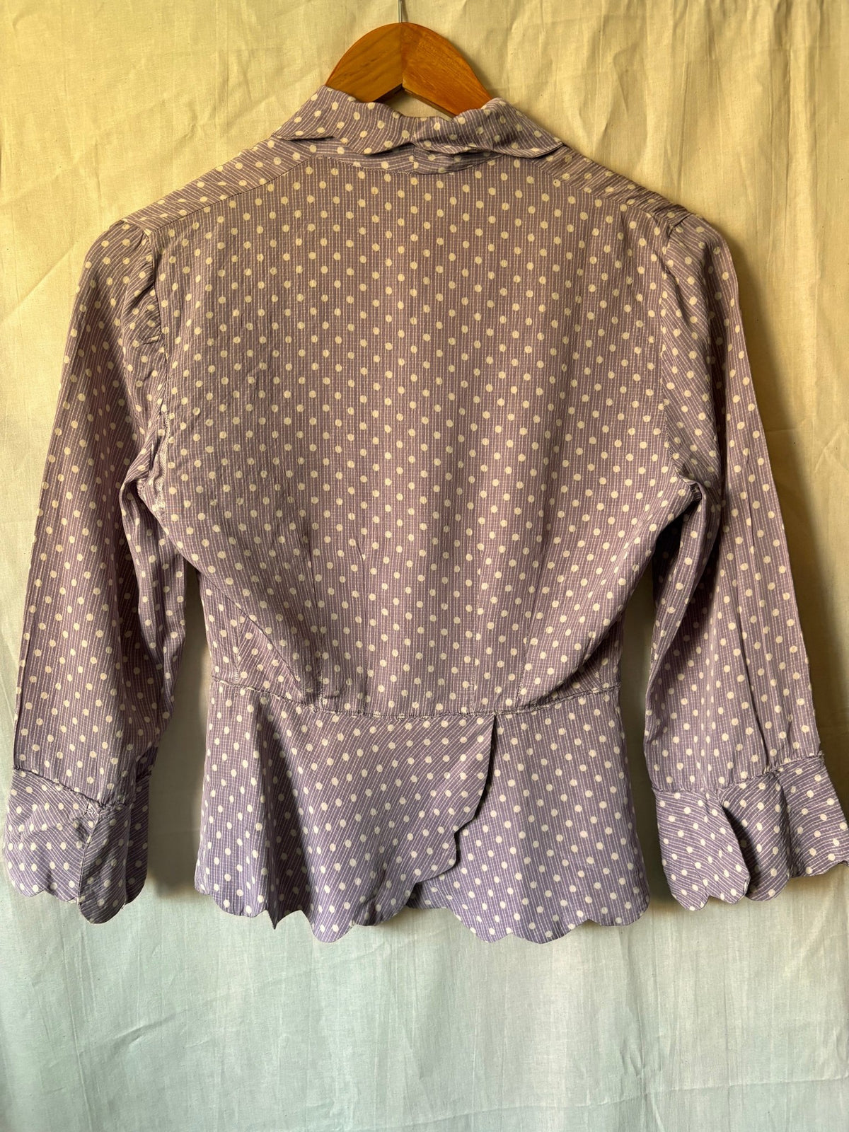 1940s Handmade Purple Polka Dot Two Piece Set – Rare 21” Waist - I'd Wear That