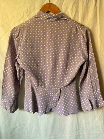 1940s Handmade Purple Polka Dot Two Piece Set – Rare 21” Waist - I'd Wear That