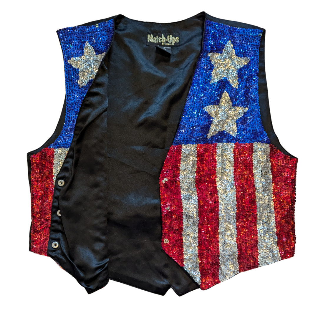 Vintage Patriotic Sequin Vest