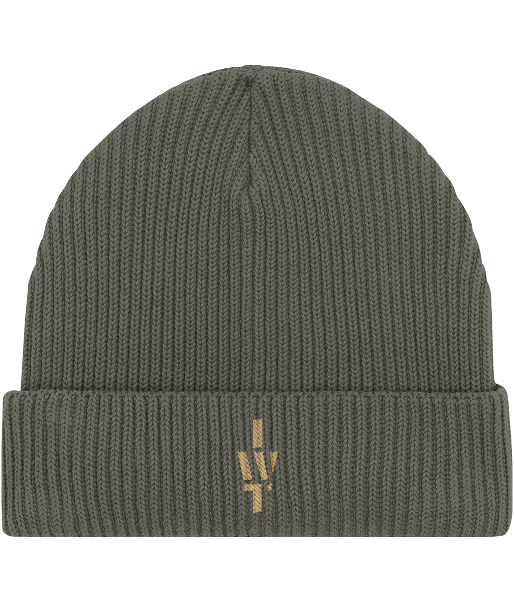 Khaki Green Fisherman Beanie | Embroidered IWT COLLECTION