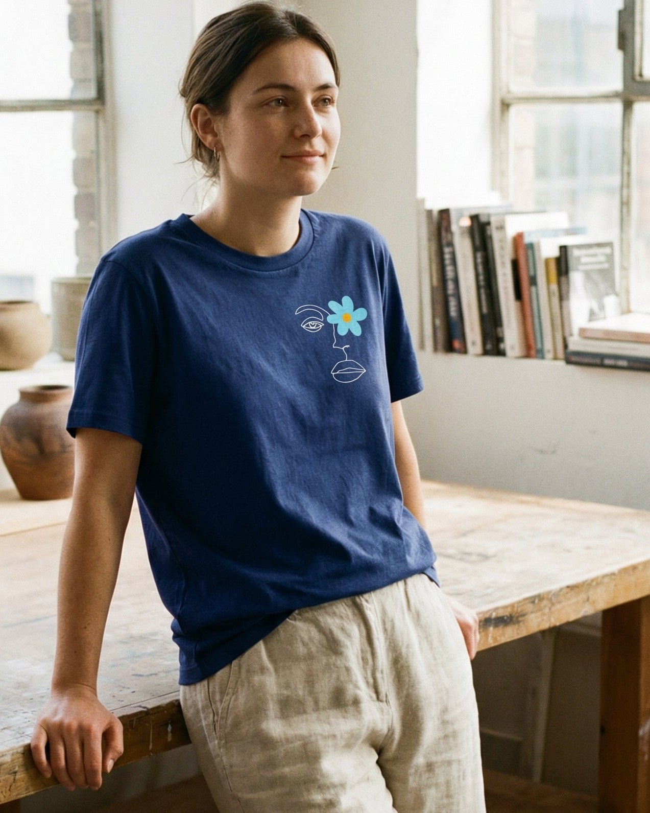 Minimalist Flower Face T-Shirt