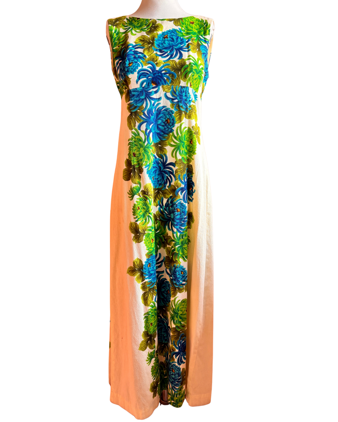 Vintage 1970s Ui-Maikai Hawaiian Floral Cotton Maxi Dress