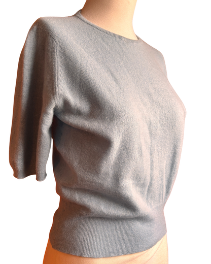Vintage 1960s Harrods Lyle & Scott Cashmere Short Sleeve Jumper – Pale Blue