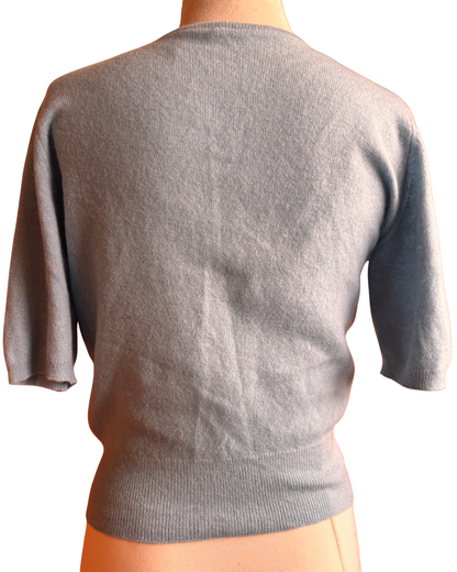 Vintage 1960s Harrods Lyle & Scott Cashmere Short Sleeve Jumper – Pale Blue