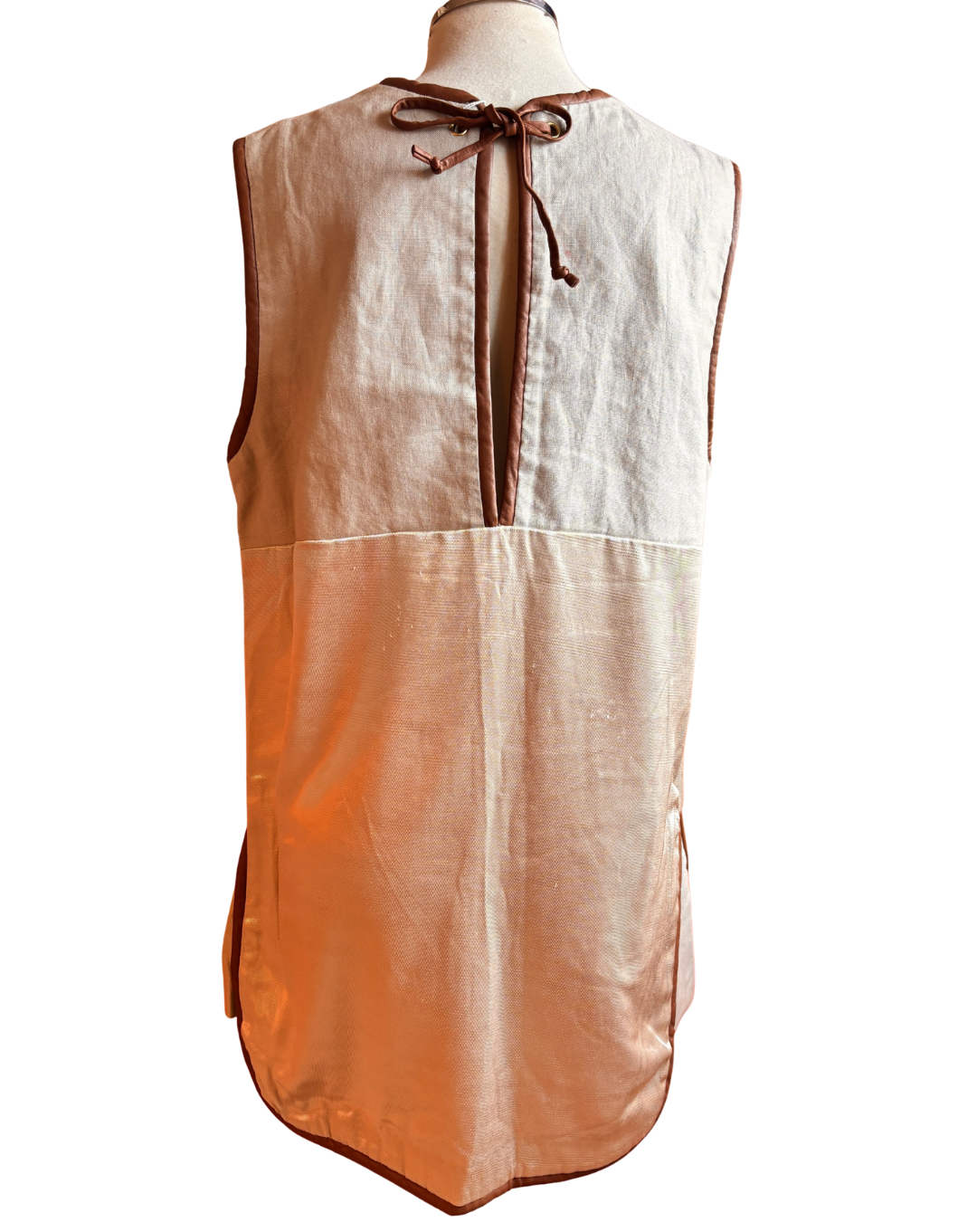 By Malene Birger Linen Dress with Leather Trim – Size 36