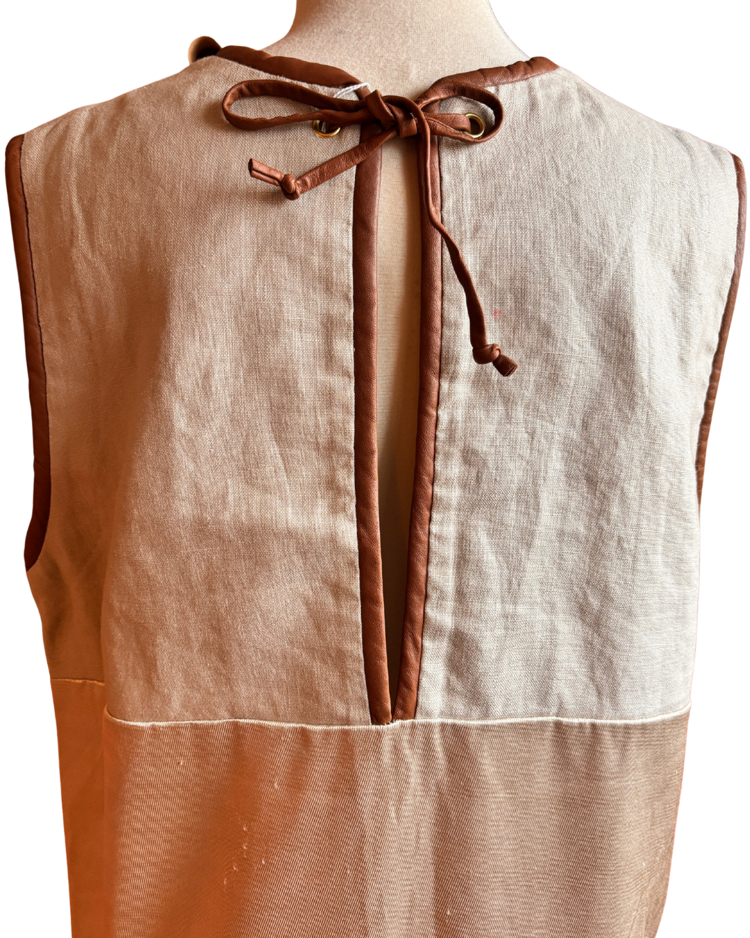 By Malene Birger Linen Dress with Leather Trim – Size 36