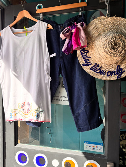 I'd [re]Wear That - Upcycled Petalstitch Side-Tie Tunic Top