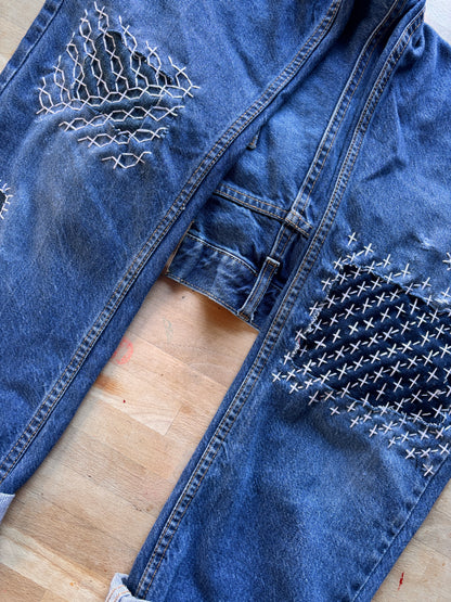 Dickies Sashiko Mended Jeans | One-of-a-Kind Reworked Denim