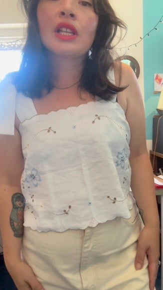 I'd [re]Wear That - Upcycled Meadow Bloom Tie-Top