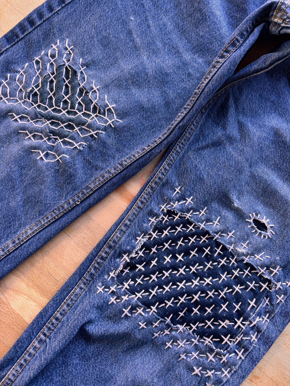 Dickies Sashiko Mended Jeans | One-of-a-Kind Reworked Denim