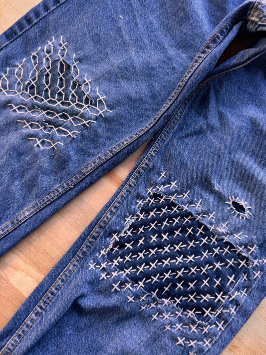 Dickies Sashiko Mended Jeans | One-of-a-Kind Reworked Denim
