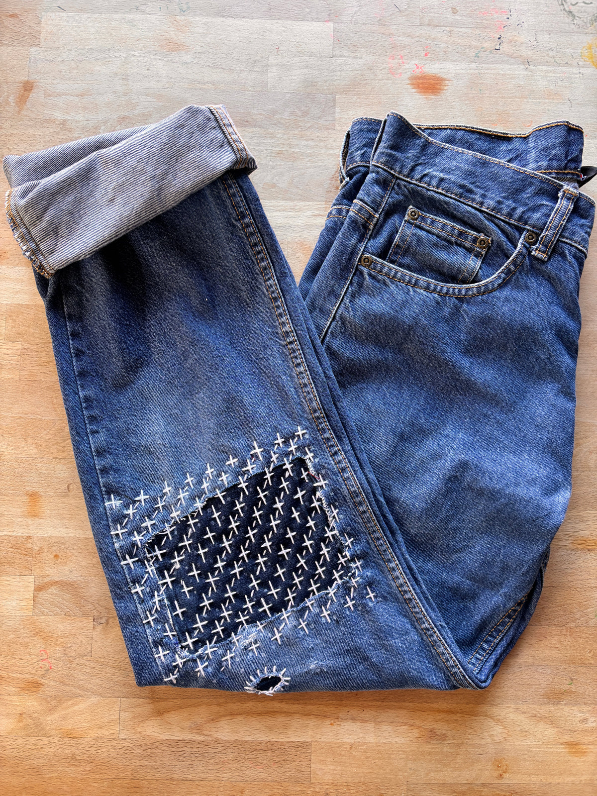 Dickies Sashiko Mended Jeans | One-of-a-Kind Reworked Denim