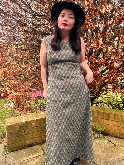 I'd Wear That, Vintage 1970s Handmade Green Maxi Dress