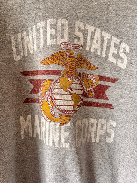 Grey sweatshirt with 'United States Marine Corps' logo 