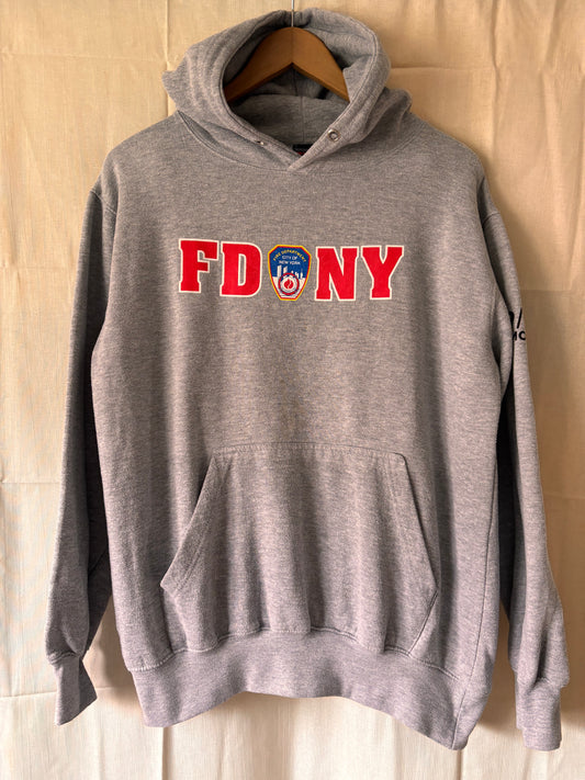 Vintage FDNY Hoodie – New York City Fire Department Grey Pullover