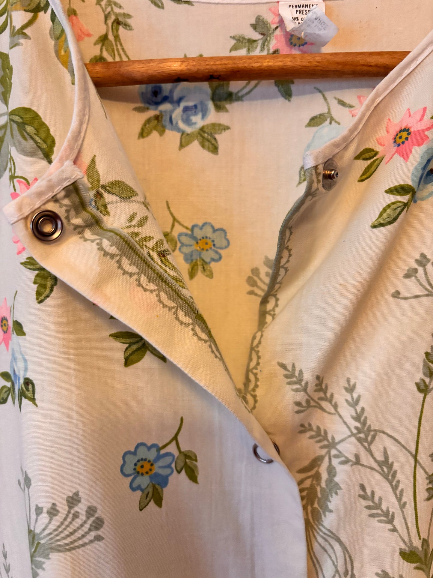 Vintage Floral Apron Top Cottagecore Meadow Print