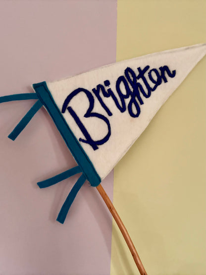 Brighton Embroidered Pennant Flag – Handmade Felt Banner