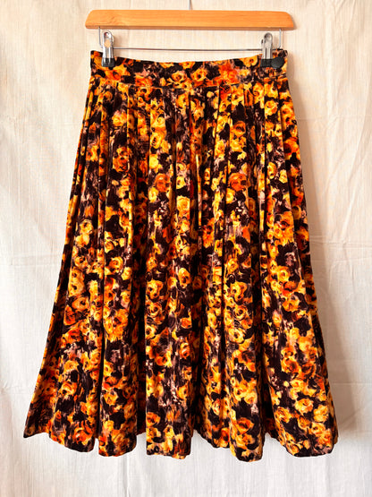 Vintage 1960s Alan Gay Floral Midi Skirt
