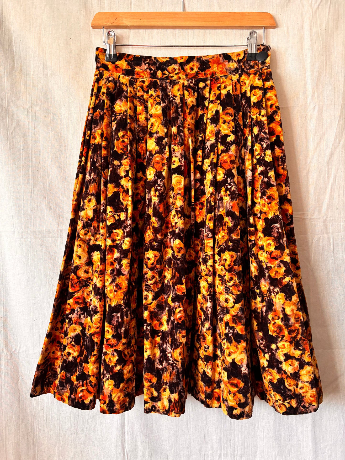 Vintage 1960s Alan Gay Floral Midi Skirt