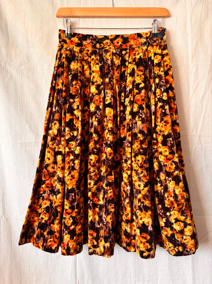 Vintage 1960s Alan Gay Floral Midi Skirt