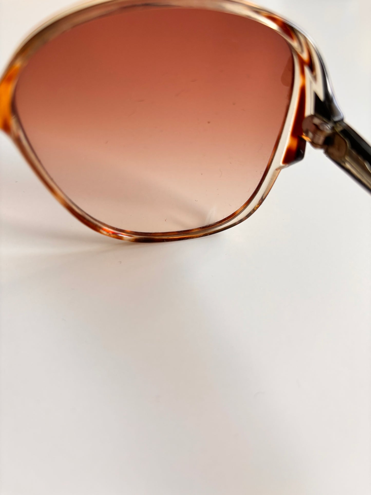 Vintage 1970s Oversized Tortoiseshell Sunglasses with Original Case