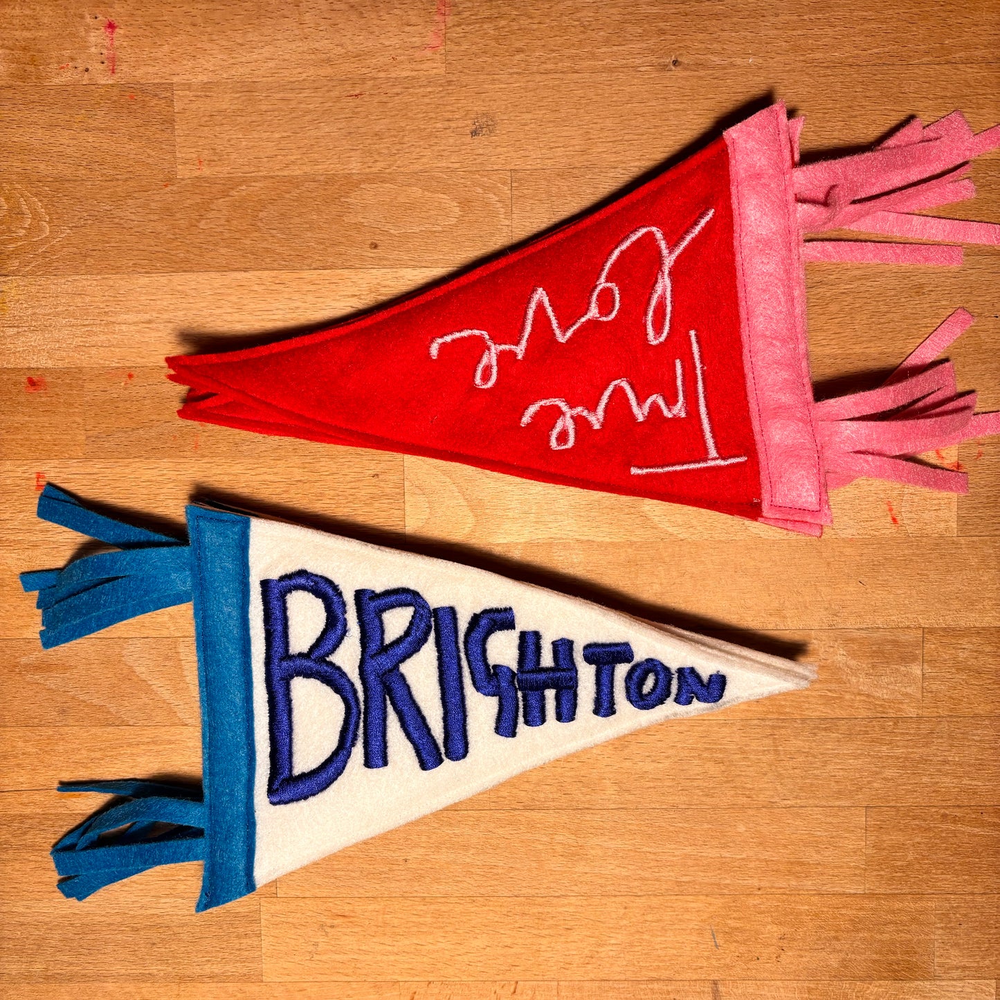 Brighton Embroidered Pennant Flag – Handmade Felt Banner