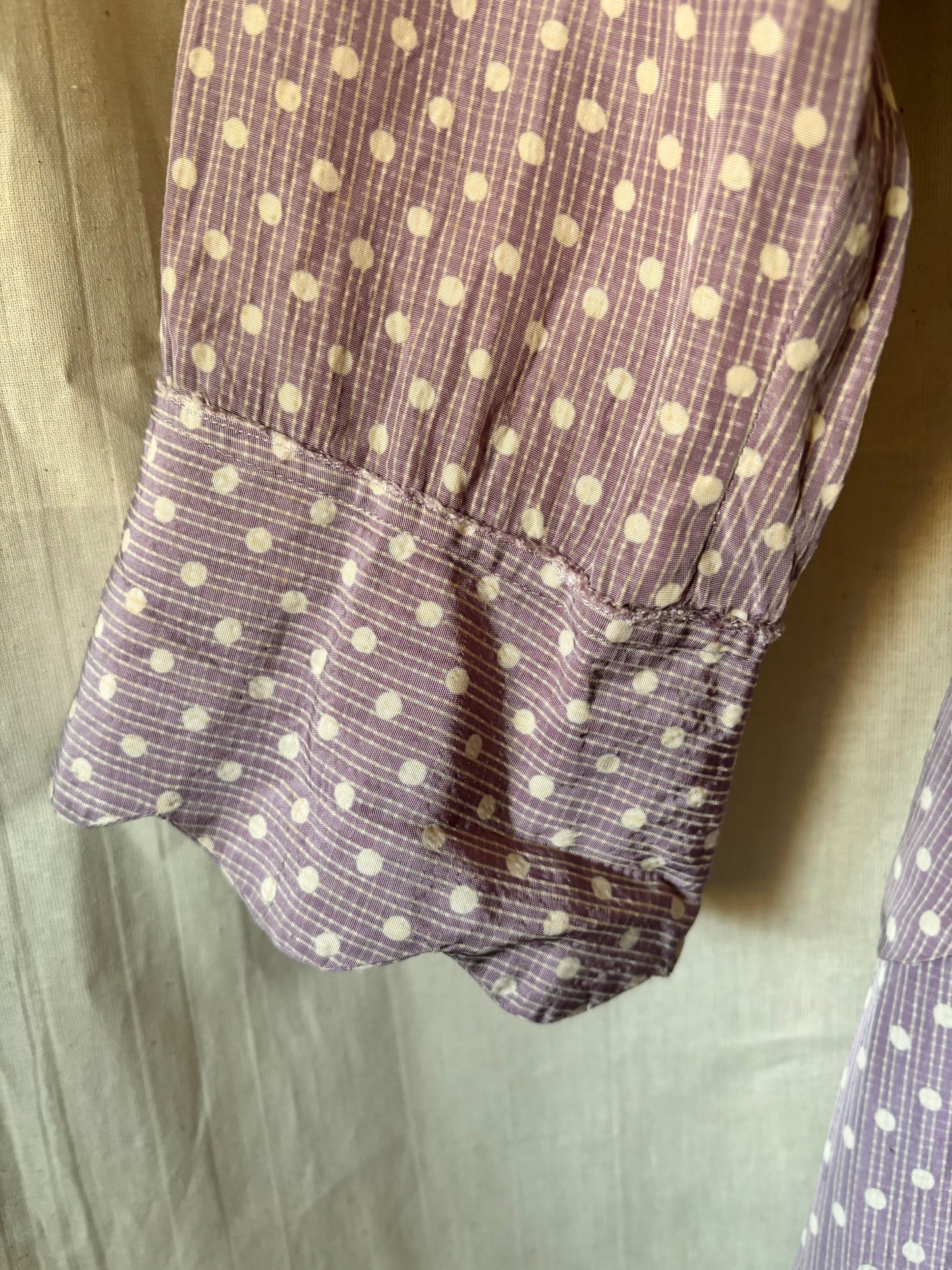 1940s Handmade Purple Polka Dot Two Piece Set – Rare 21” Waist