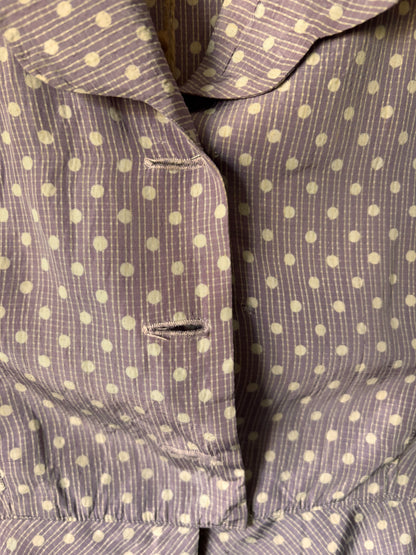1940s Handmade Purple Polka Dot Two Piece Set – Rare 21” Waist